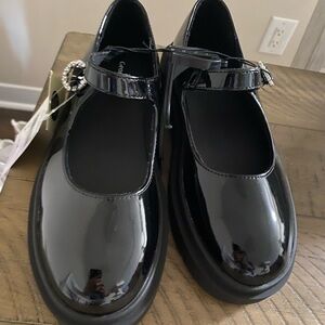 George Shiny Black Kids Dress Shoes